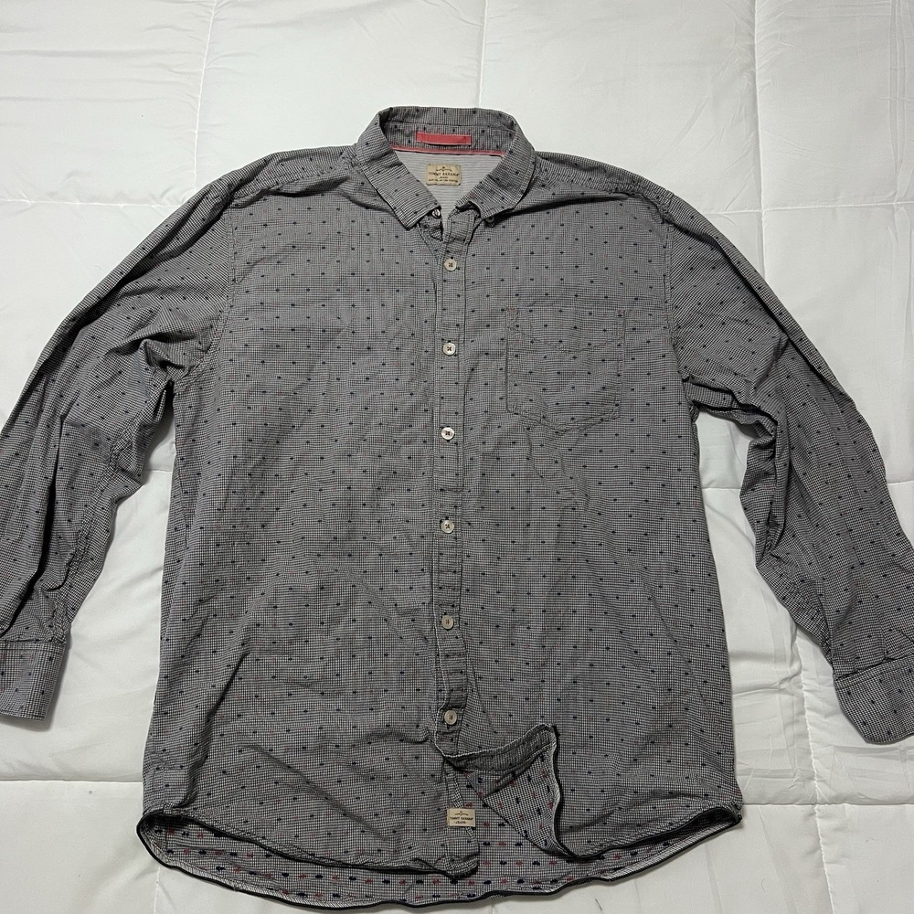 Tommy Bahama Men's Button-Up Long Sleeve Shirt Shepherd's Plaid Size XL